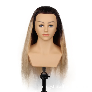 mannequin with human hair training dummy head